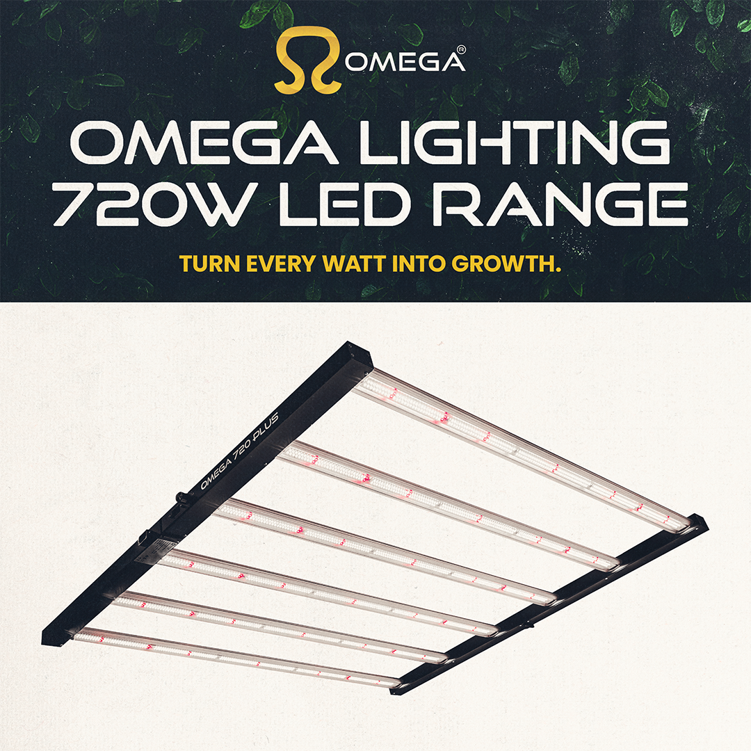 Omega 720W Plus LED on a dark background.