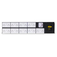 Omega 16-way contactor module with 2 AUX, white sockets and black control panel