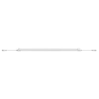 LED grow light tube with white end caps and cable connectors, side profile