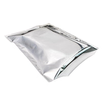 Grow Tools mylar bag, silver reflective, crimped seal and folded corners