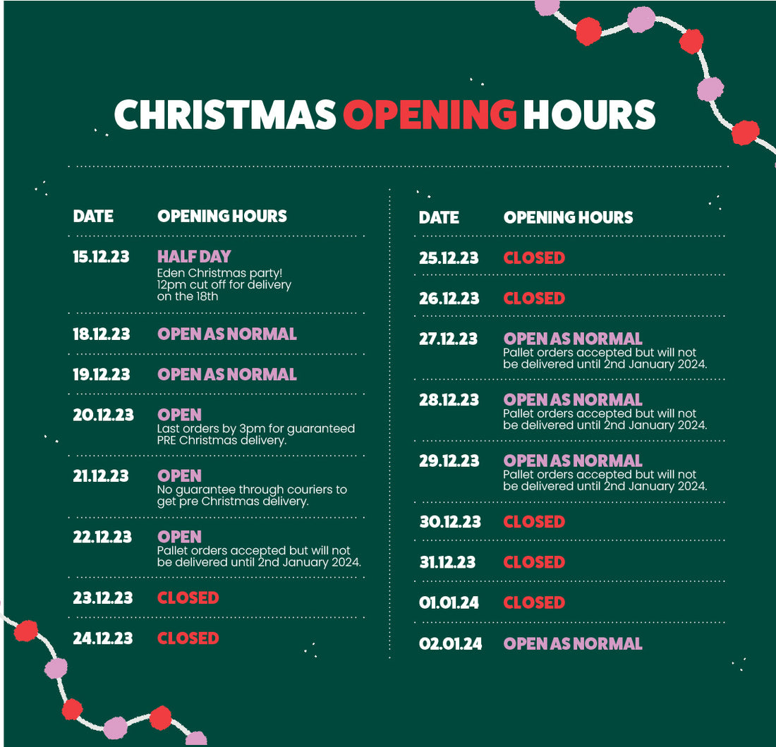 Christmas Opening Hours 2023