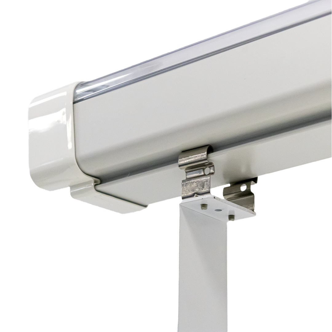 Undercanopy LED light bar end bracket and mounting hardware detail