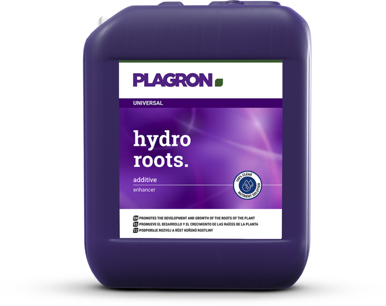 Universal plant additive bottle front label close-up, purple and white