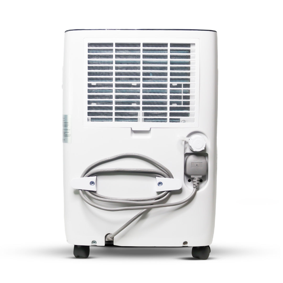 White dehumidifier rear grille with power cord and control switch