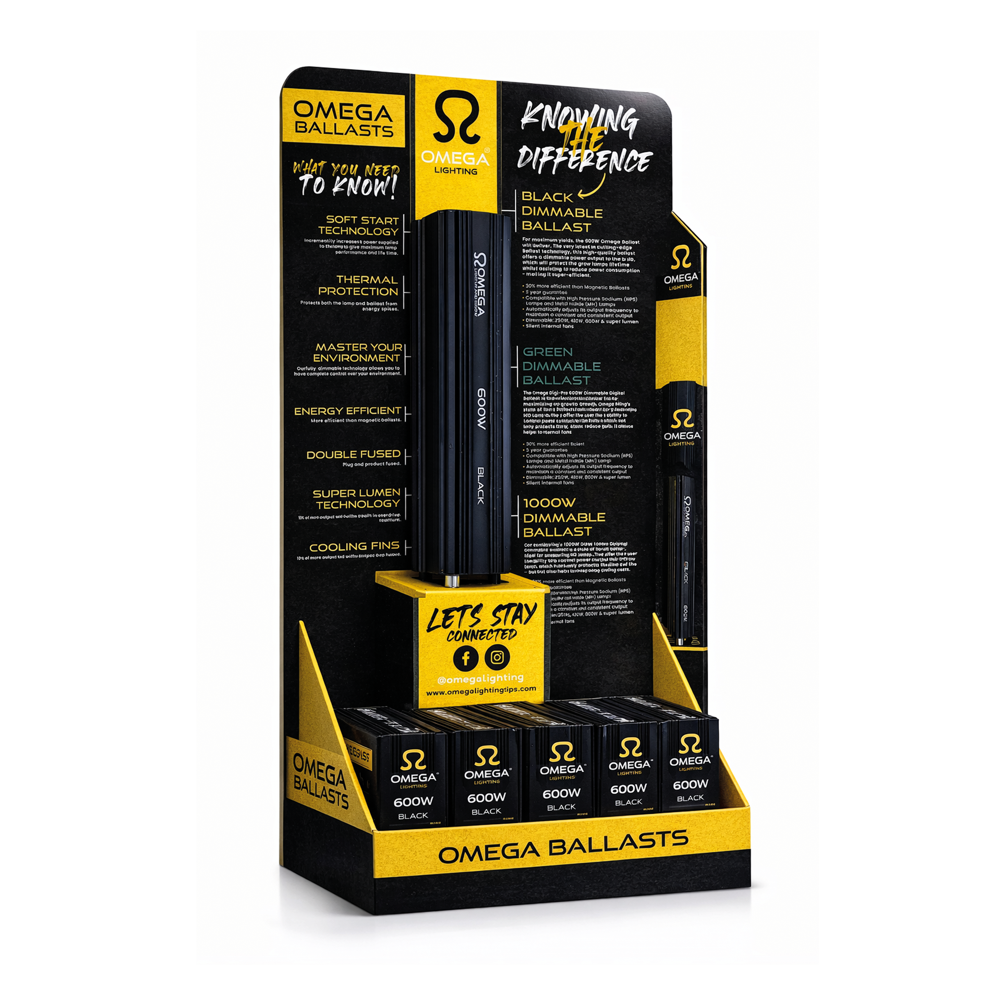 Omega 600W Digi Black Ballast POS