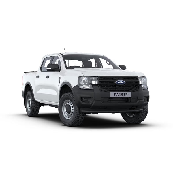 White Ford Ranger Wildtrak pickup truck with black grille and front bumper