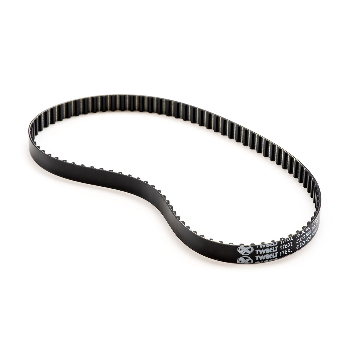 Black drive belt with toothed edge for tumbler