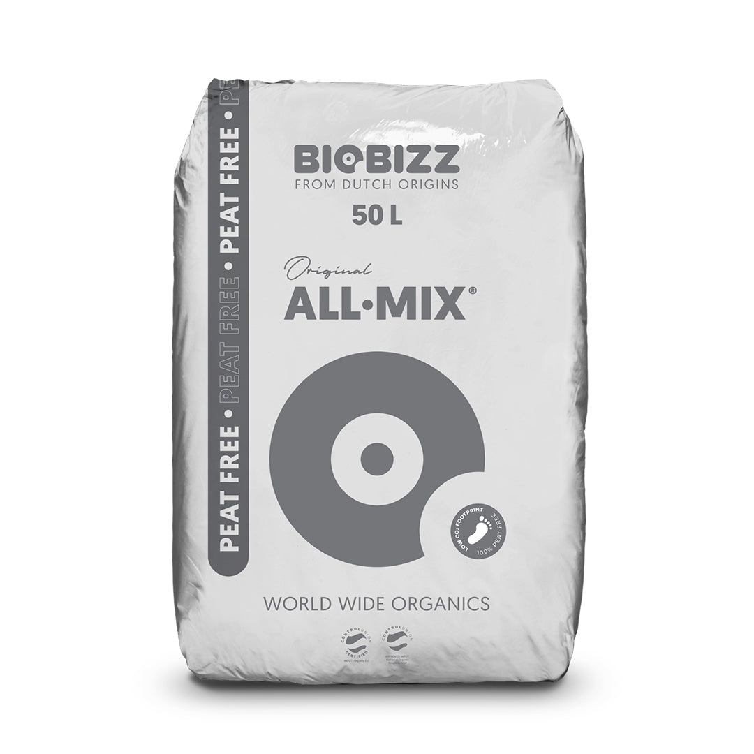 BioBizz peat-free potting mix bag, 50 L, all-mix style with original label
