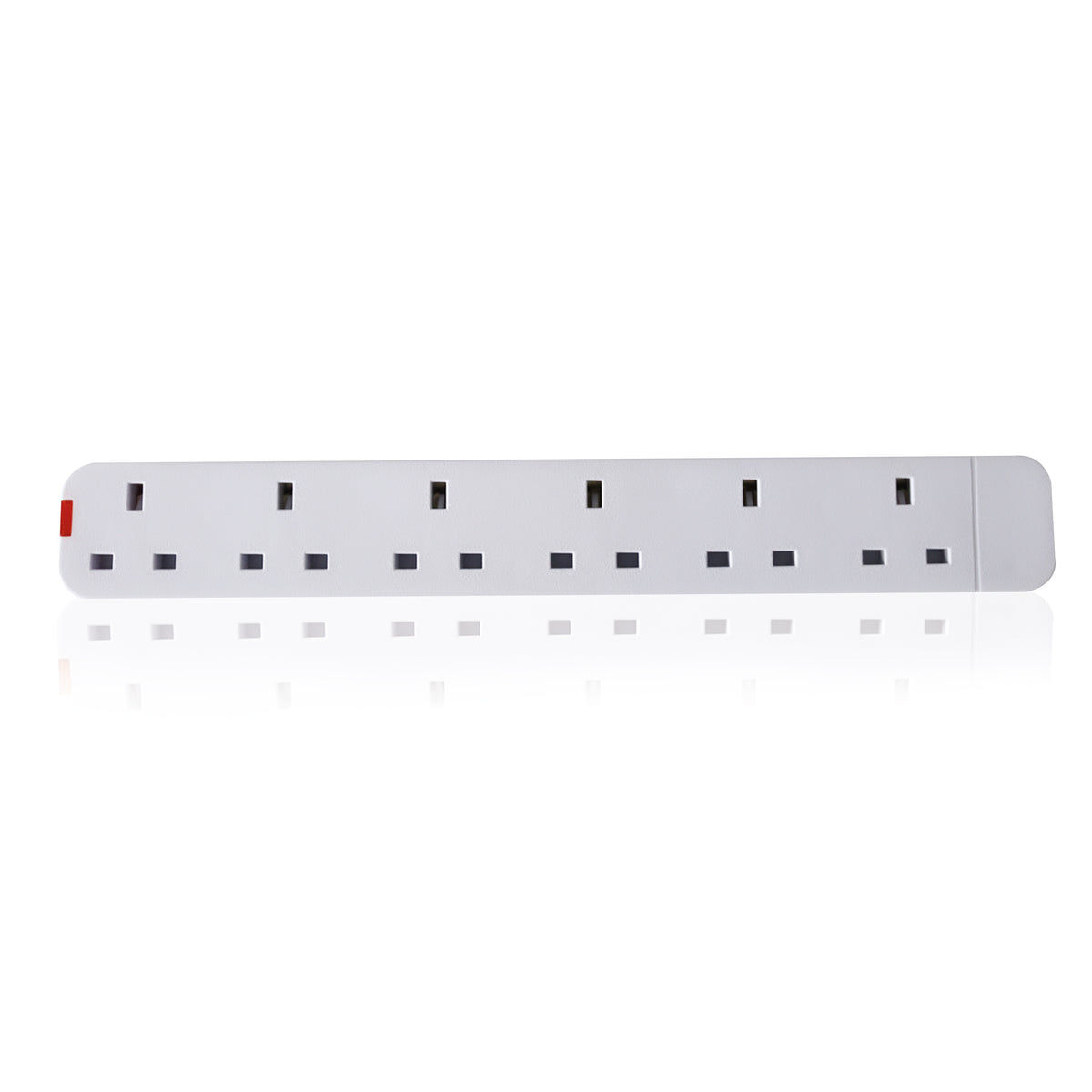 6-socket 5m extension lead with multiple black outlet ports, grey housing