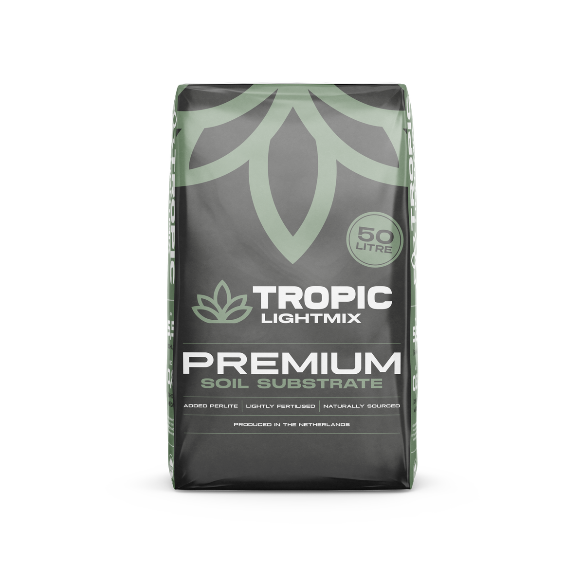 Tropic Lightmix Premium soil substrate bag, 50 L, dark gray with green logo