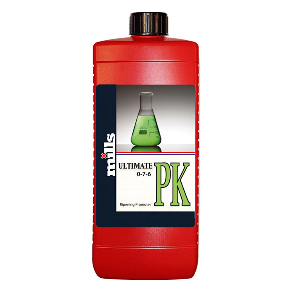 Red Mills Ultimate PK fertilizer bottle with black cap