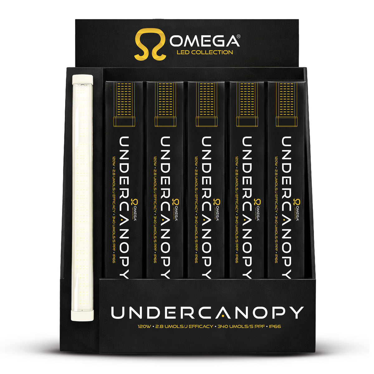 Omega 120W under-canopy LED kit package with four LED tubes