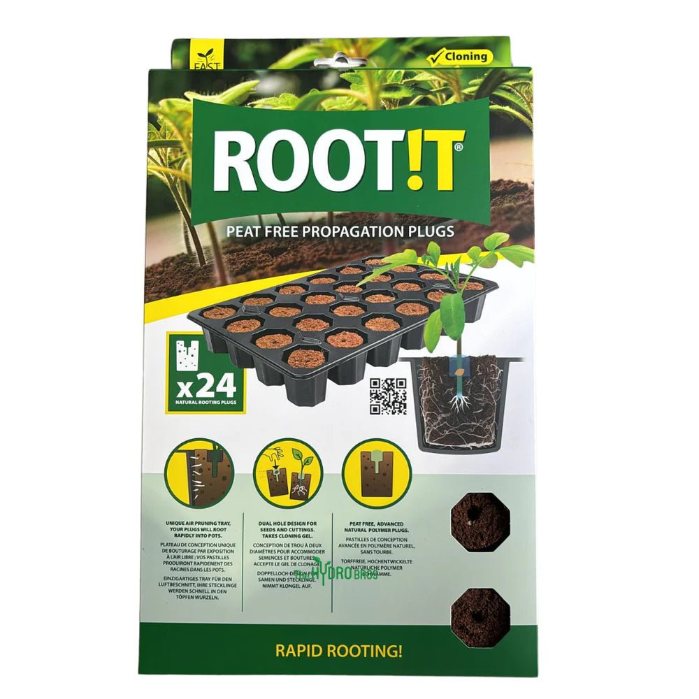 Root!t propagation plug tray kit package with 24 pre-filled cells