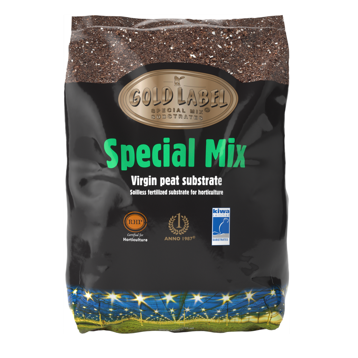 45L peat substrate fertilizer bag, Gold Label Special Mix label