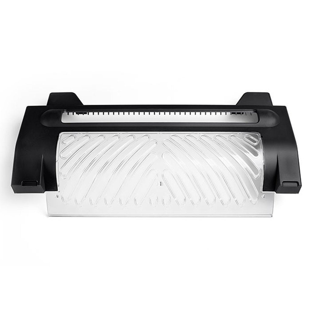 Twister T6 lid assembly with black handles and clear ribbed cover
