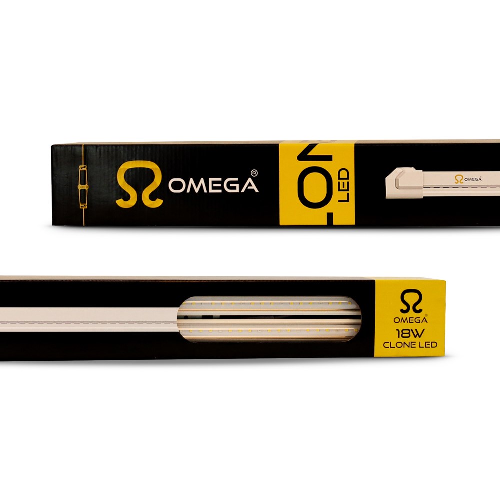 Omega 18W clone LED grow light box with illustrated bar