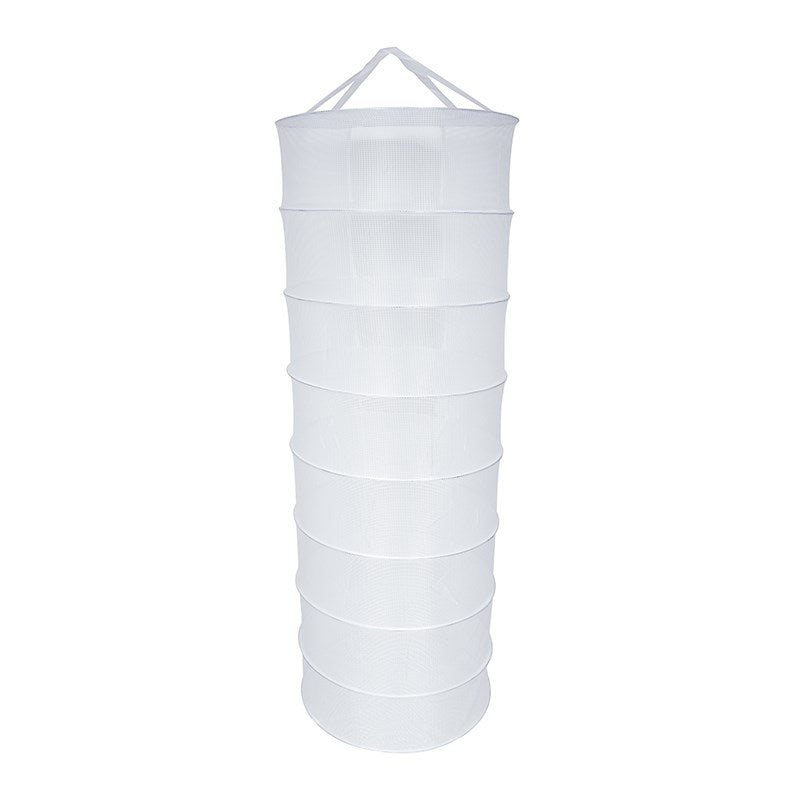 8-layer hanging dry rack, 60 cm, white fabric with circular shelves