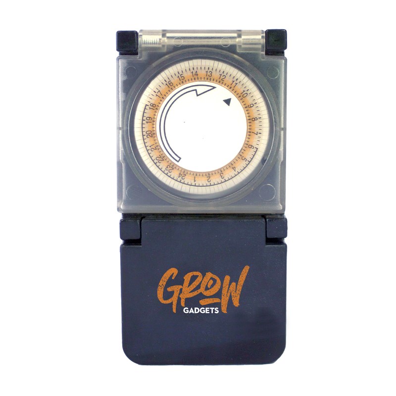 Heavy-duty timer device with dial and clear plastic case