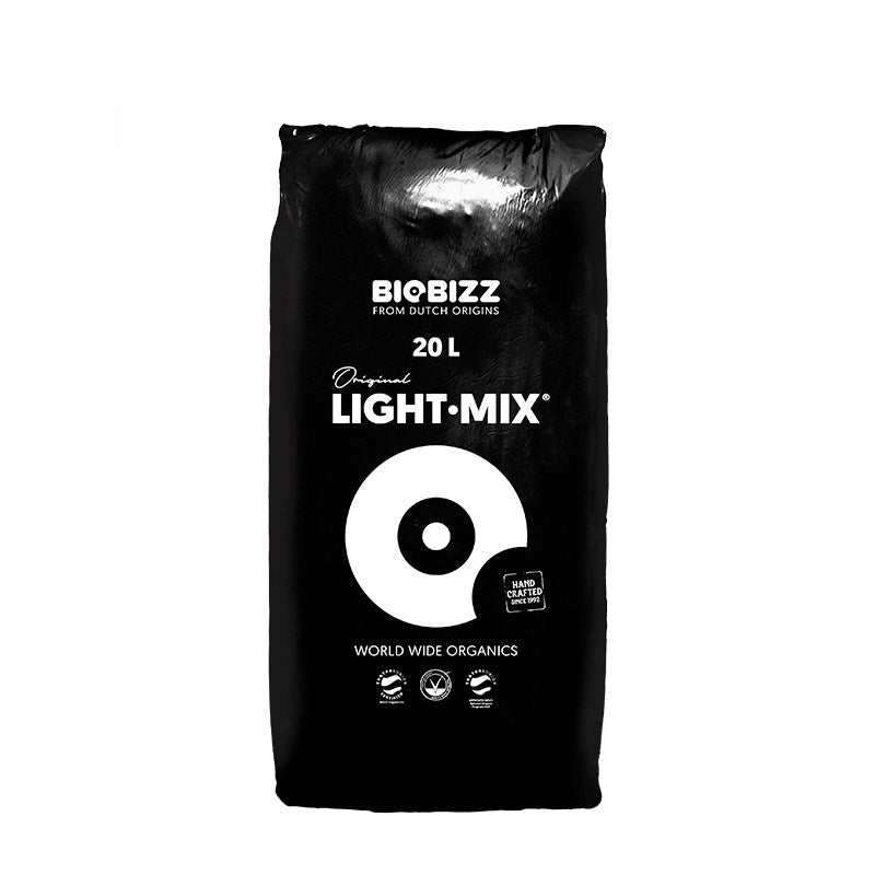 Biobizz Light·Mix fertilizer bag, black with 20L label and circular logo