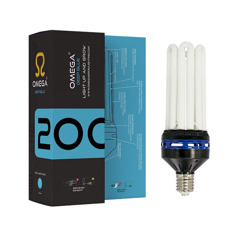 Omega Deep Blue CFL metal halide bulb with retail box, 200W