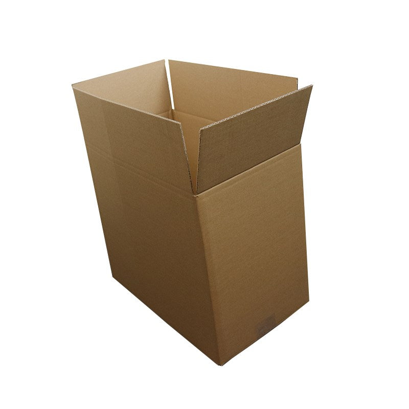 Brown cardboard nutrient box with open top flaps