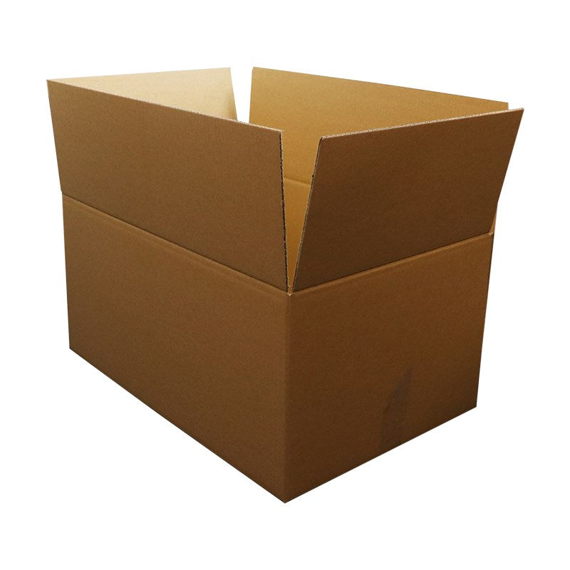 Brown cardboard soil box with open top flaps