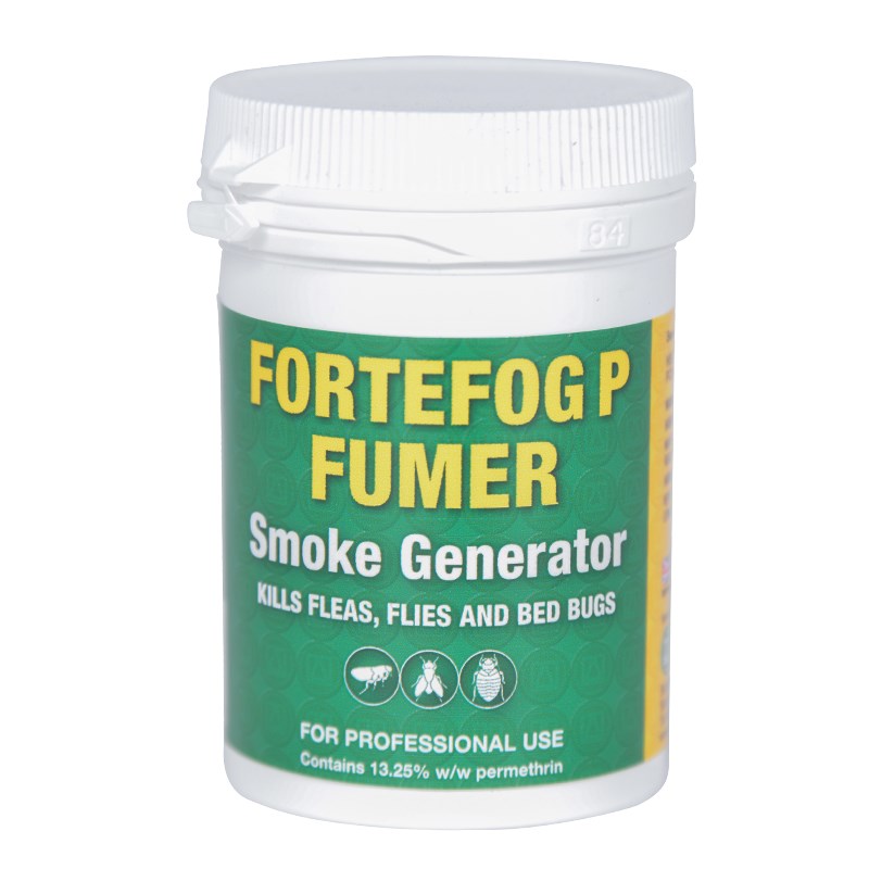 FortefogP fumers smoke generator canister, green label, white cap