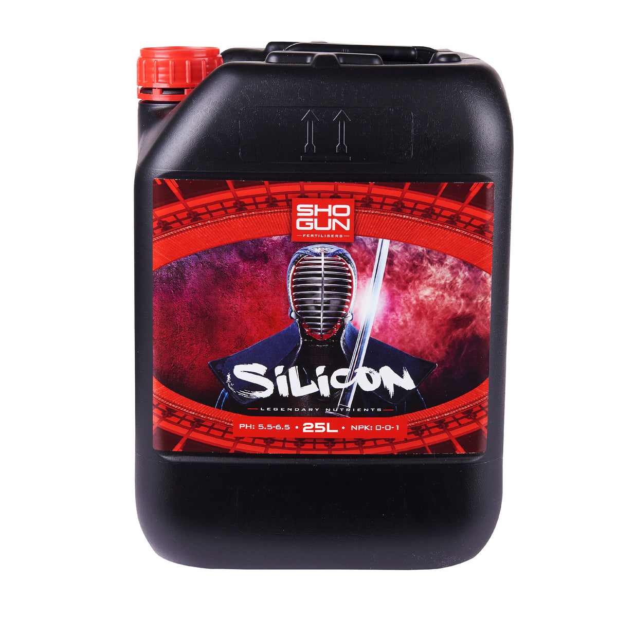 Silicon solution jug, red cap, 25L, black with red label