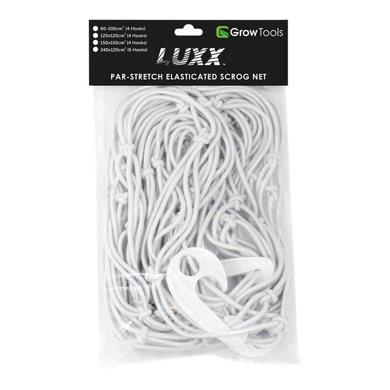 White scrog net in clear bag with white tie ring