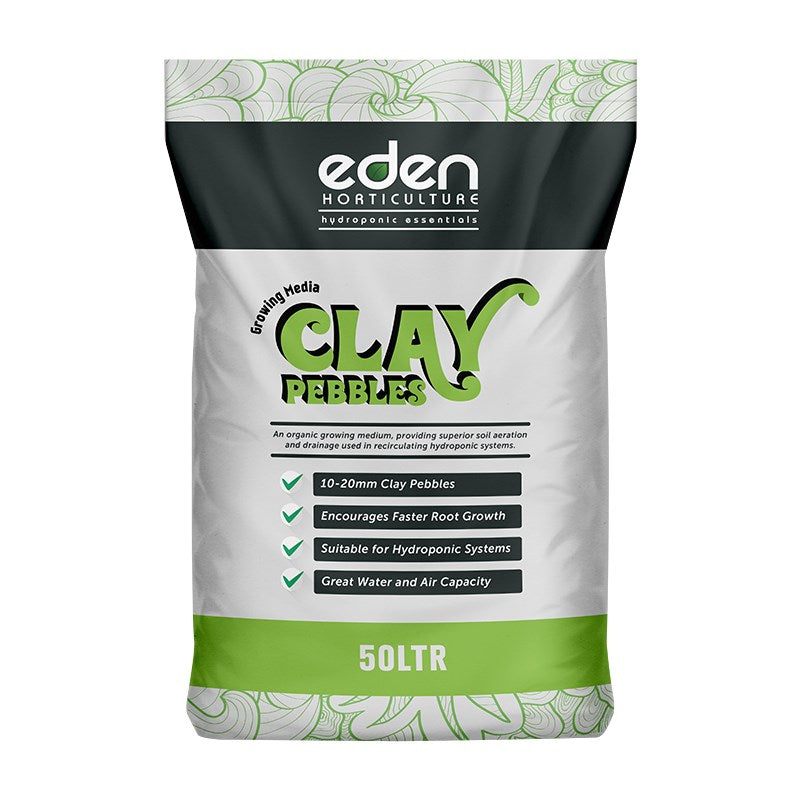 Eden Horticulture clay pebbles grow media bag, 50 LTR