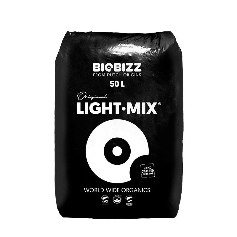 Biobizz Light·Mix fertilizer bag, black with 50L label and circular logo