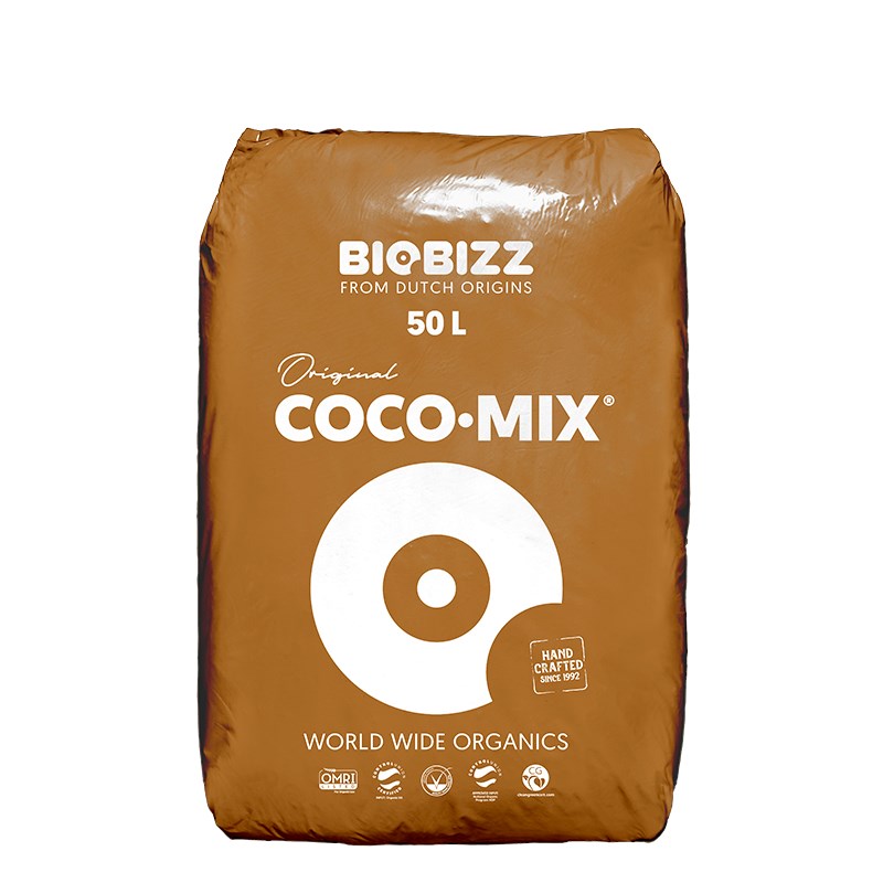 Biobizz Coco Mix 50L brown organic potting mix bag with branding