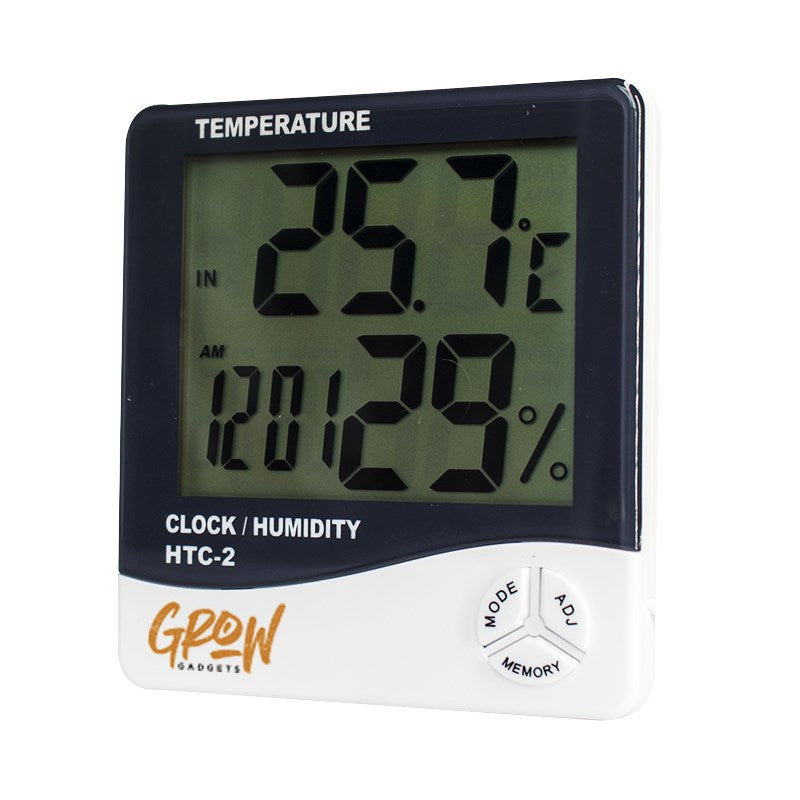 Digital hygrometer with LCD showing temperature and humidity, model HTC-2
