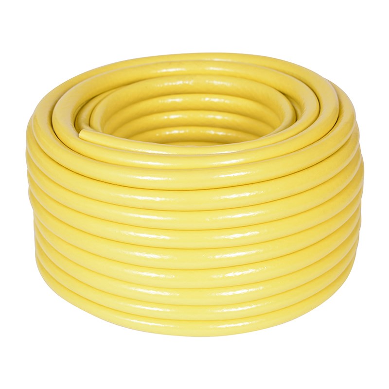 Yellow 30 m garden hose coil, flexible tubing