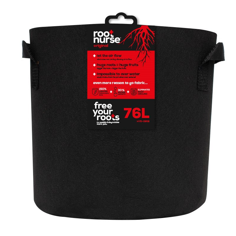 Wortelverpleegkundige zwarte pot