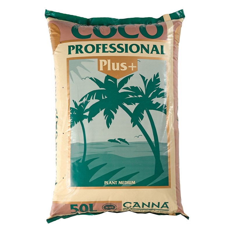 Canna Coco Professional Plus 50L plant medium bag, beige with green branding