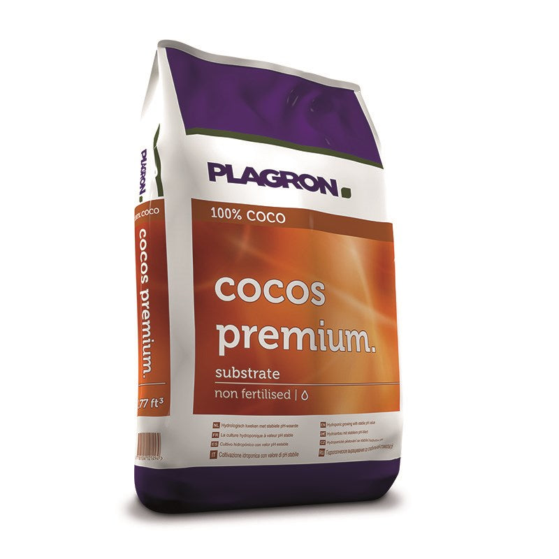 Plagron Cocos Premium 50L coconut substrate bag, purple and white