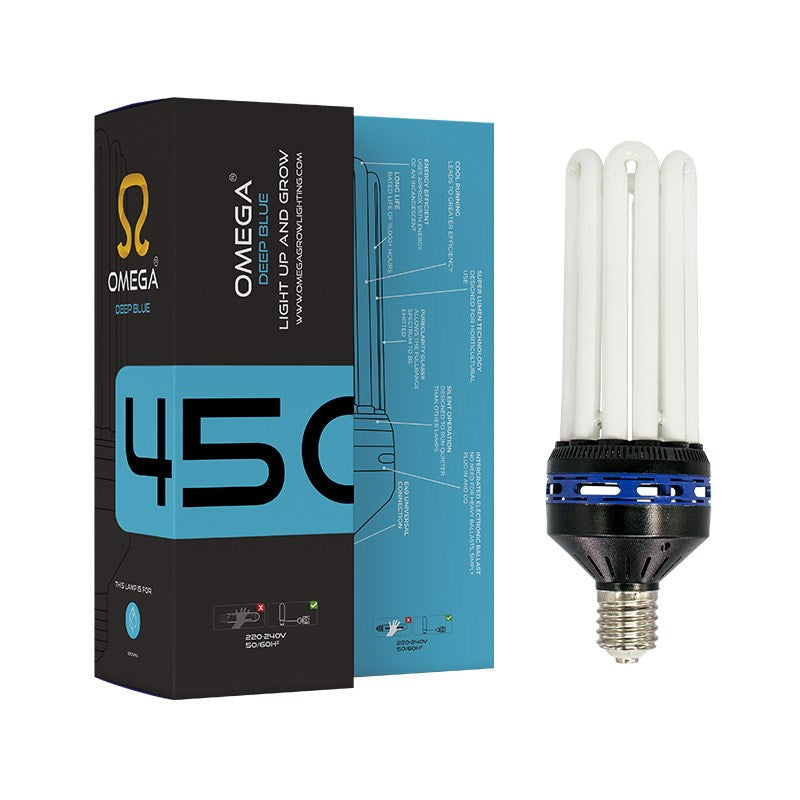 Omega Deep Blue CFL metal halide bulb with retail box, 450W