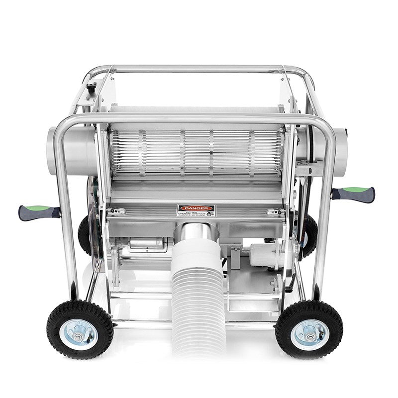 Twister Trimmer T2 trimming machine with open cutting drum, wheels, and side handles