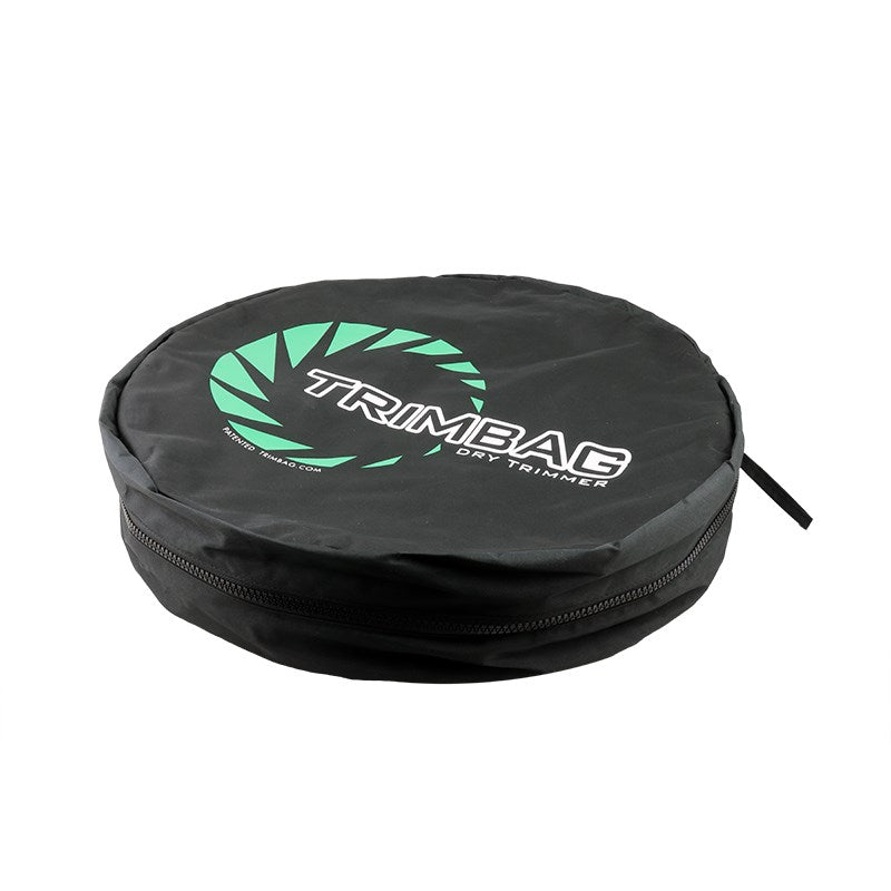 Trimbag Dry Trimmer bag, black with round top logo patch and front zipper