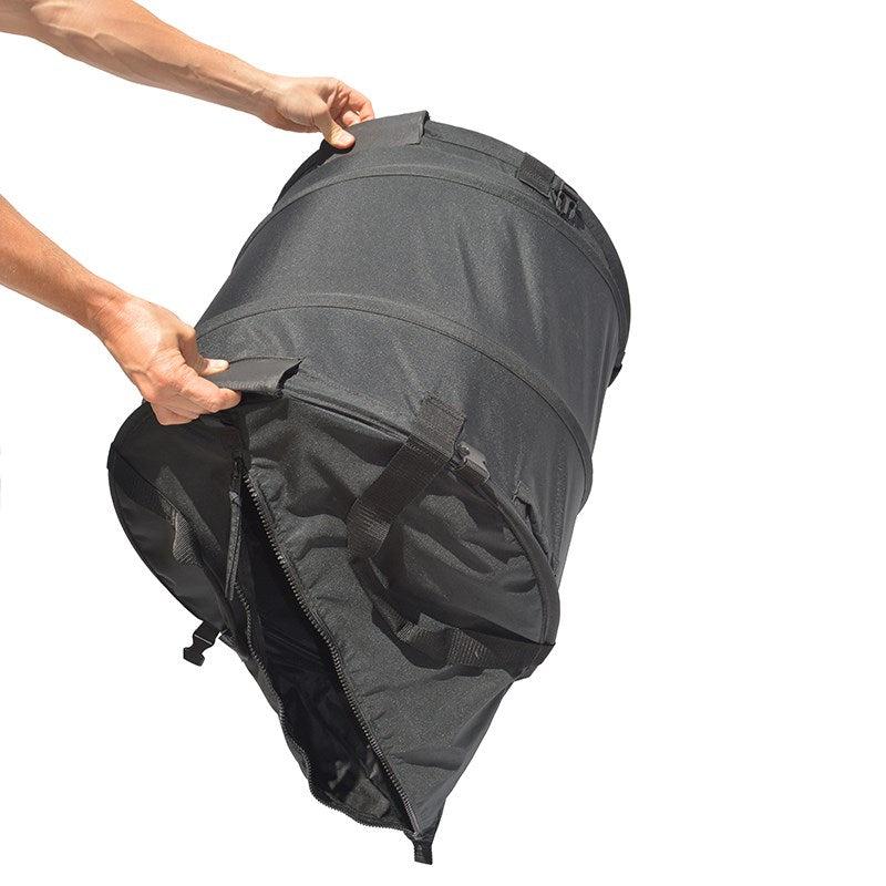 Trimbag Dry Trimmer bag with side zipper open and black interior