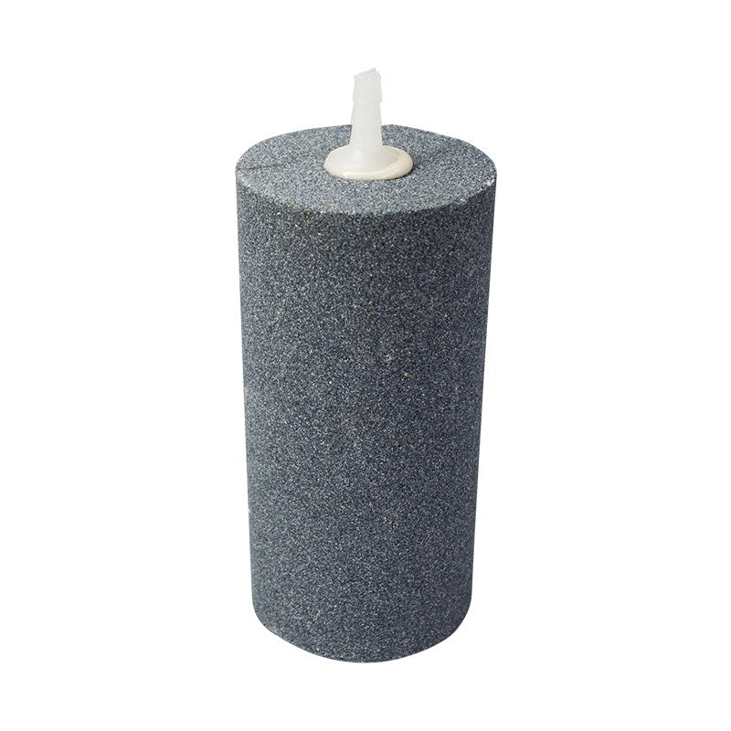 Cylindrical dark gray air stone with white airline tube