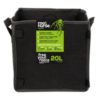 Square grow bag, black, 20L capacity with side handles