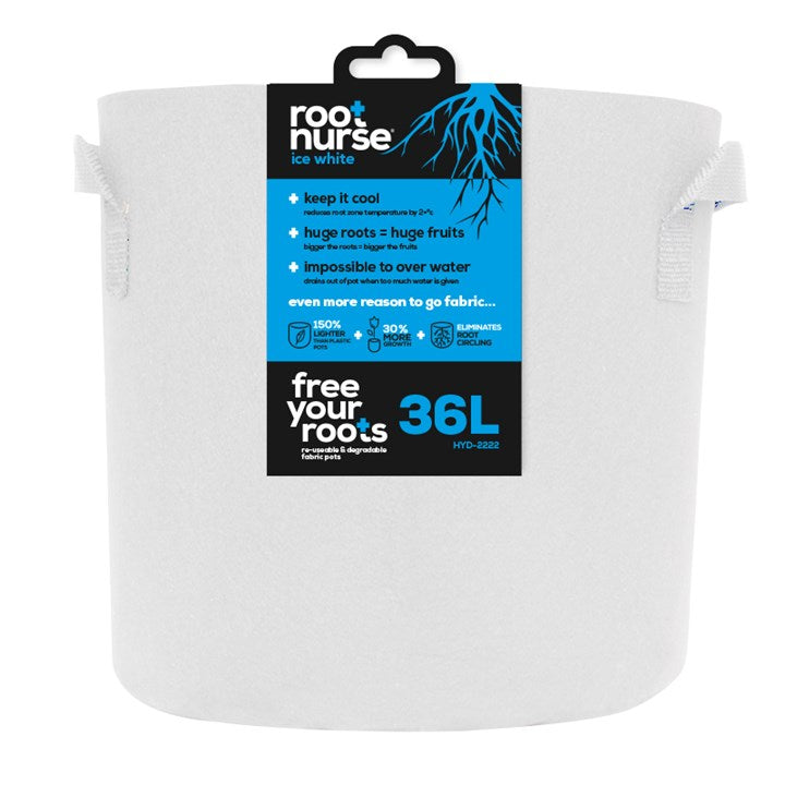 Root Nurse ice pot, white 36L round bucket with top carry handle