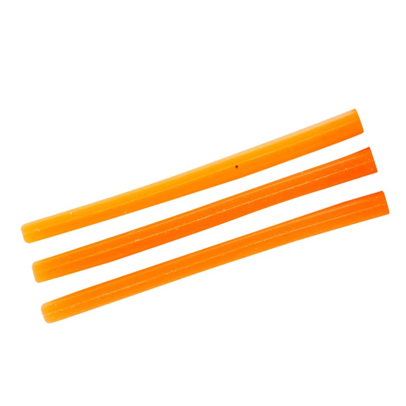Orange bristle strips for a cleaning brush, straight pieces