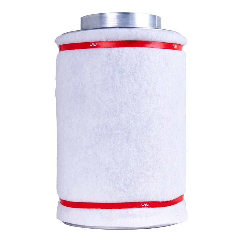 Mammoth carbon filter cartridge, white filtration element with red bands and metal top