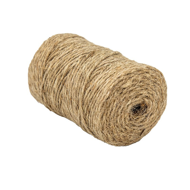 Natural jute garden string roll, tightly coiled twine spool for tying plants