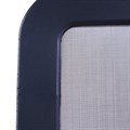 Close-up of corner on replacement mesh screen with dark frame