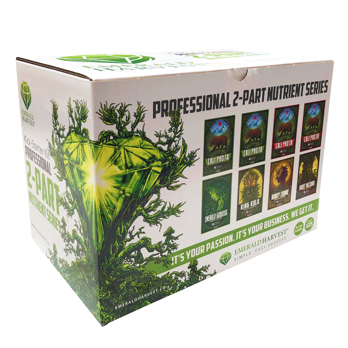 Emerald Harvest 2-part nutrient starter kit box, Professional 2-part series