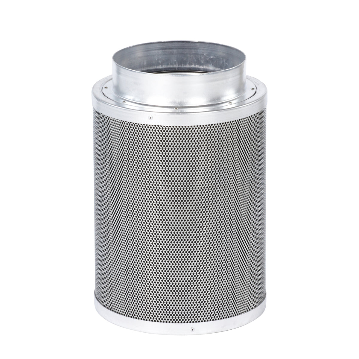 Metal mesh filter cartridge with circular top opening and perforated sidewall